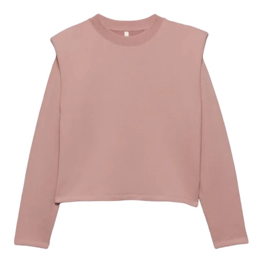 ARITZIA Babaton The Group Persona Sweater Shoulder Pad Long Sleeve Pink Sz Small